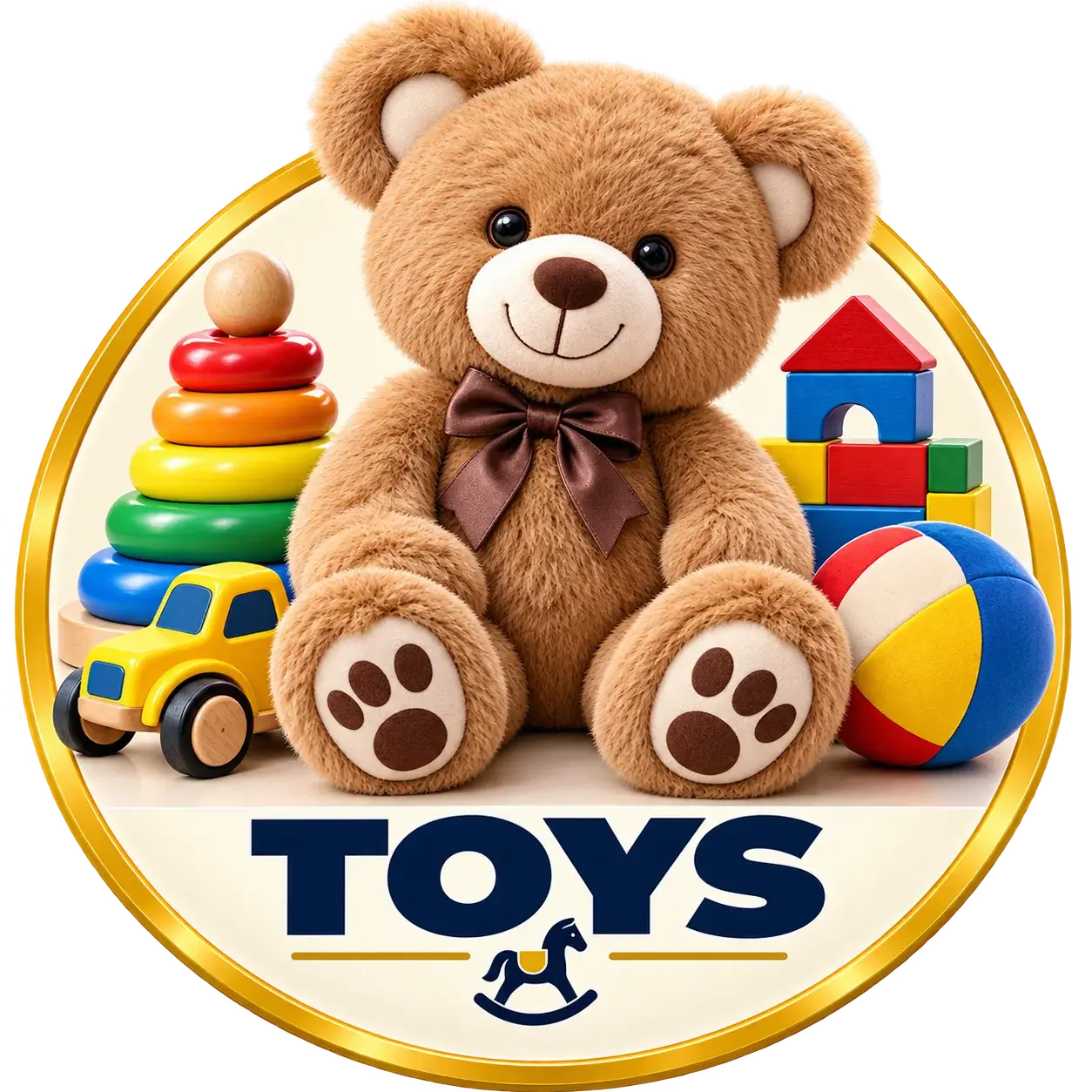 Toys category icon — plush teddy bear & wooden toys, Kanz Deals UAE & KSA
أيقونة قسم الألعاب — دبدوب محشو وألعاب خشبية، كنز العروض